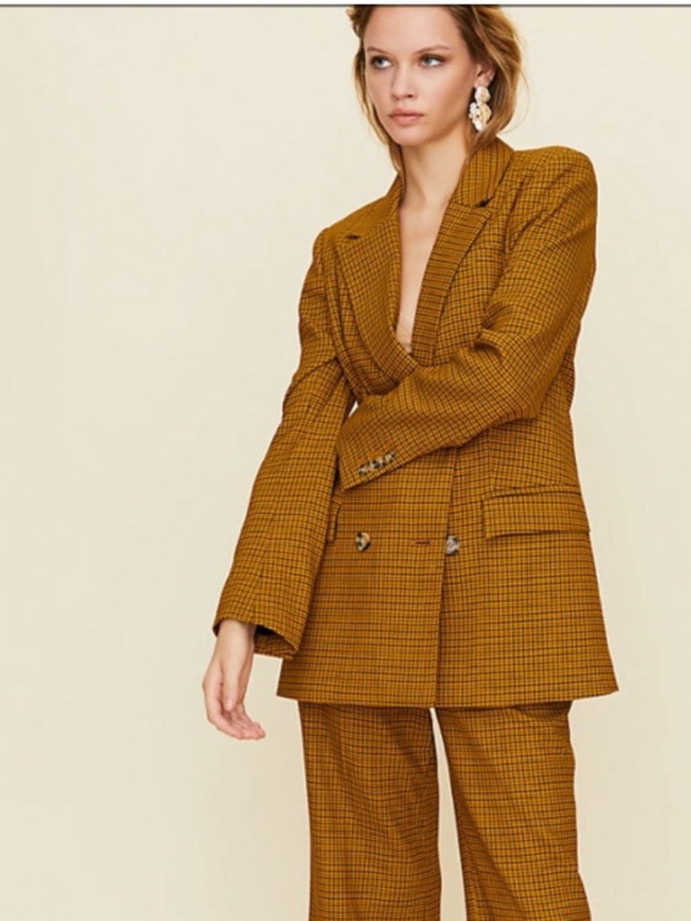 Aritzia Little Moon Caluna Check Blazer